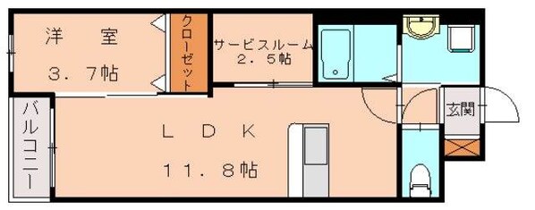 和白駅 徒歩9分 1階の物件間取画像